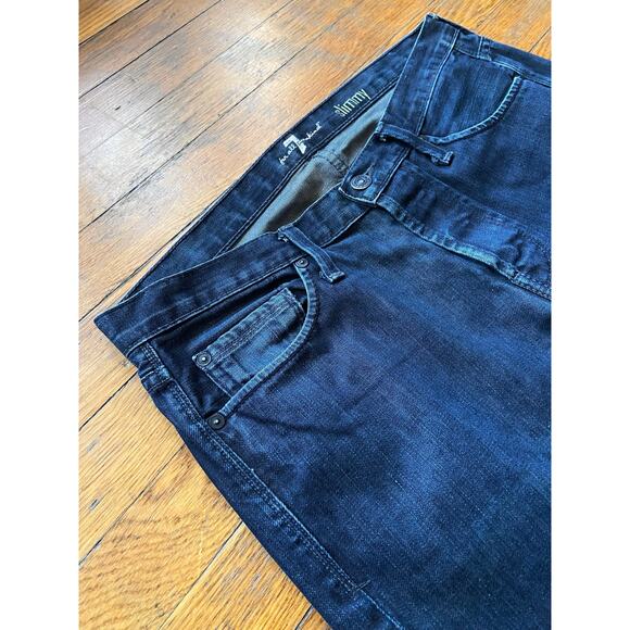 7 FOR ALL MANKIND 'Slimmy' Button-Fly Jeans Mens sz 32 - Picture 2 of 13